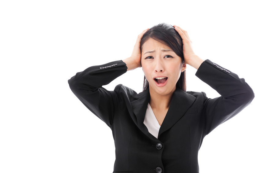 asian businesswoman on white background