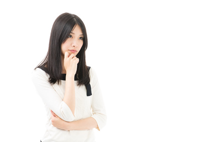 young asian businesswoman on white background